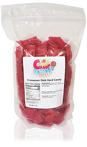 Sarah's Candy Factory Cinnamon Disc Hard Candy in Resealable Bag, 3 Lb
