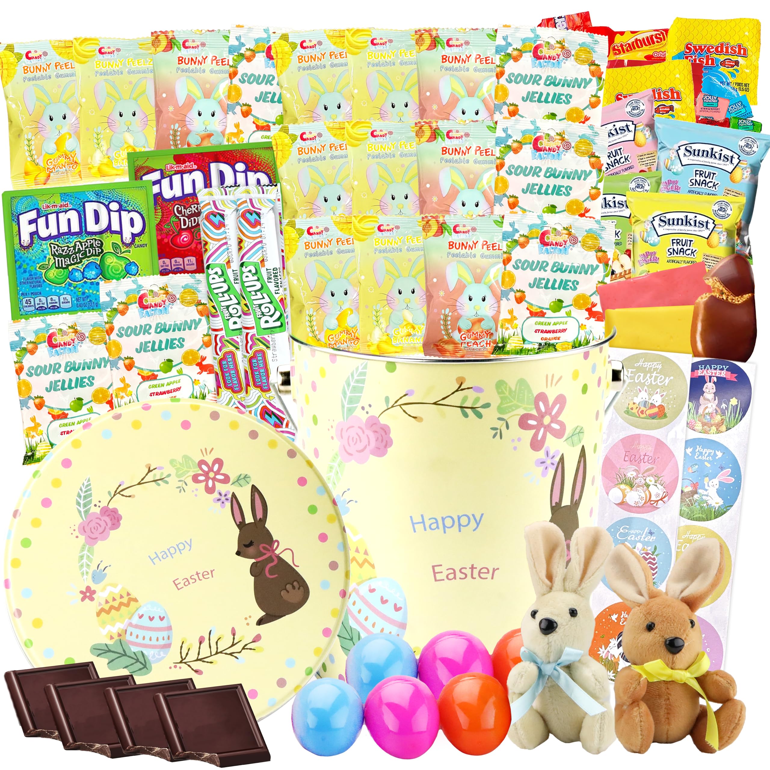 Easter Snack Yellow Tin - Assorted Candy 60 Count – Sarah's Candy Factory