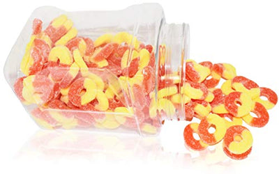 Peach Rings Gummy Candy in Jar, 2.2 Lbs