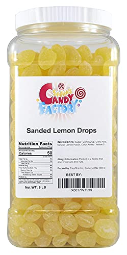 Sanded Lemon Drops Old Fashioned Hard Candy in Jar, 6 Lbs