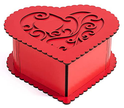 Red Heart Shape MDF Box with Assortment Chocolate Variety